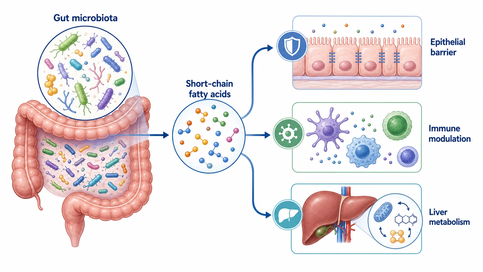 microbiomeホストの新陳代謝のための写実的な抽象的な例